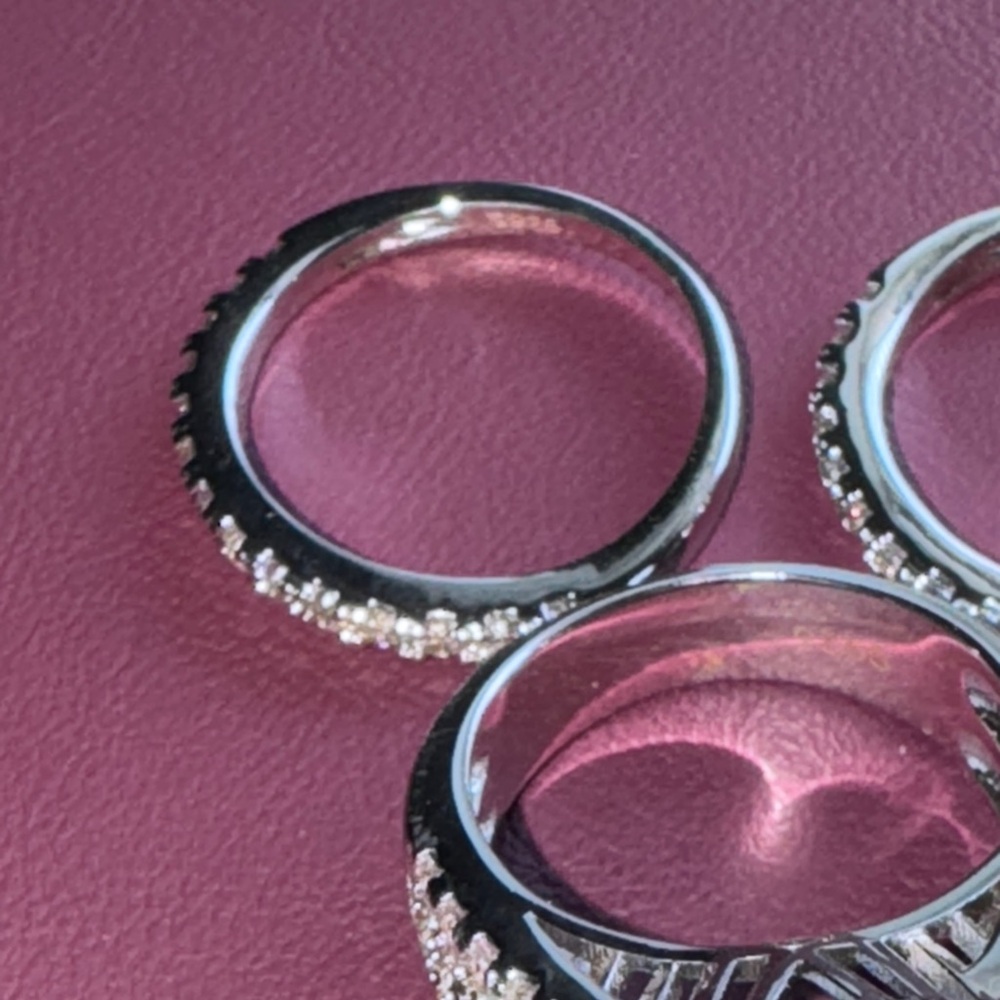 Elegant Silver 925 Band Ring 3 piece set - Picture 5 of 7